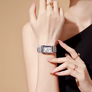 女士手表女复古简约方形钢带金属表链韩风女表1252 补贴折扣价