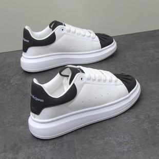 潮男鞋 潮牌贝壳头厚底小白鞋 百搭情侣板鞋 运动休闲鞋 子 男2024新款