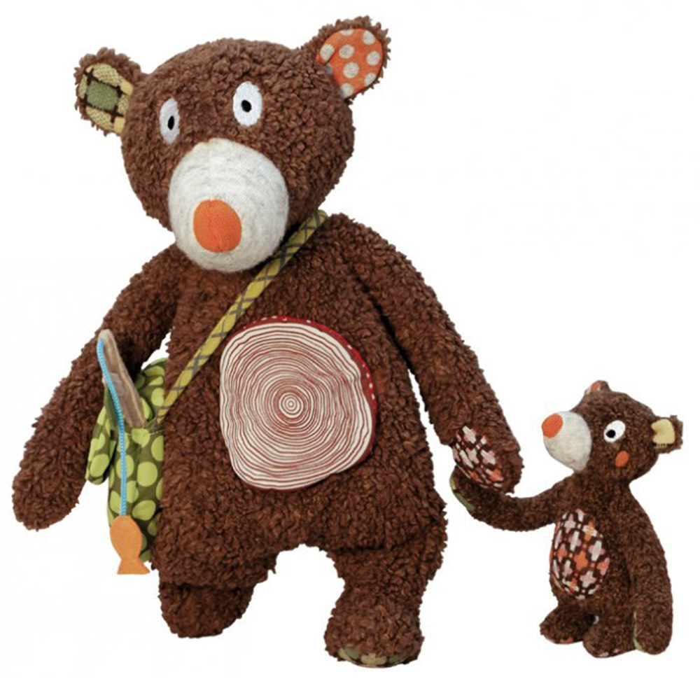 法国ebulobo经典伍德熊父子  相亲相爱的父子俩 已绝版