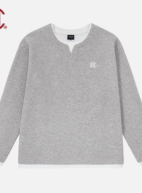 【CLOTTEE by CLOT】空气绒感假两件V领长袖T恤 基础系列