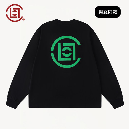 CLOTTEE by CLOT秋季基础长袖T恤男宽松情侣装圆领卫衣休闲上衣W
