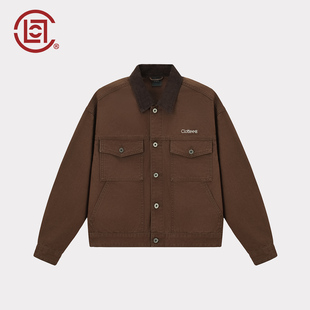 CLOTTEE by CLOT秋冬季复古巴恩风工装夹克男款翻领撞色纯棉外套K