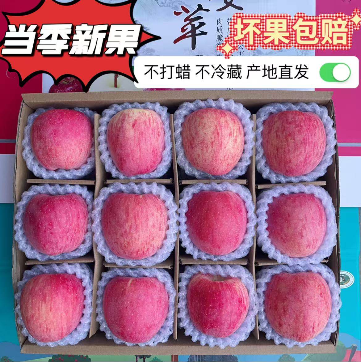 甘肃秦安红富士苹果当季新鲜水果脆甜冰糖心产地现摘现发整箱包邮,水产肉类/新鲜蔬果/熟食,苹果,淘宝优惠券,粉丝福利购,淘宝优惠卷