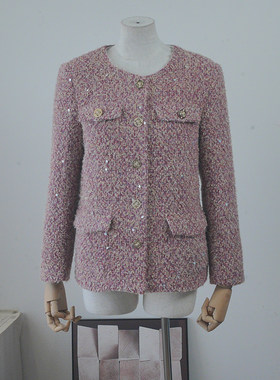 玫粉小香风亮片内胆羽绒服冬季