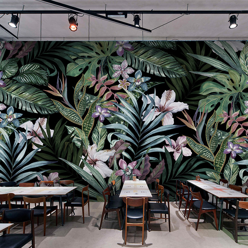 东南亚风格热带雨林壁画植物森林芭蕉叶墙纸餐厅背景墙火烈鸟壁纸|msdalam kategori keluarga memasang ibu, Wallpaper, mural adat - dari Buy2taobao.com untuk memberikan perkhidmatan ejen Taobao profesional membeli