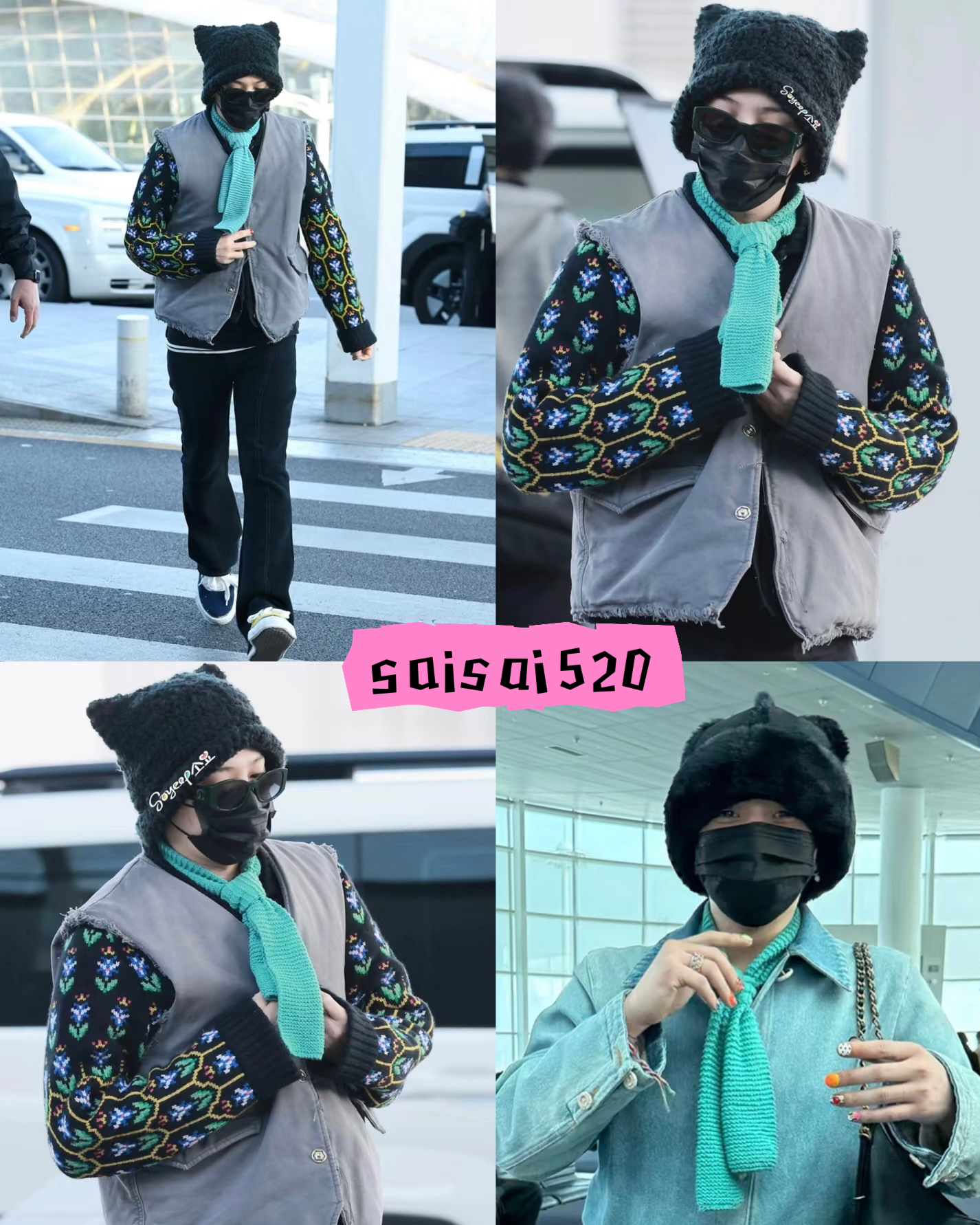 权志龙同款秋冬季手打小围巾围脖窄版长围巾凹造型保暖百搭小领巾