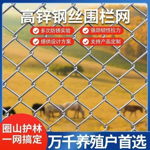 锌钢勾花网球场围网防护养殖种植隔离网山坡防护网抗氧化防撞耐用