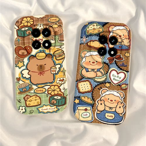 适用真我v20手机壳Realmev11/v15新款v35g黄油小熊OPPO保护套realme真我v30t/v50全包v23i防摔V60S软硅胶外壳