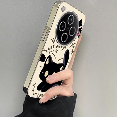 适用oppofindx8手机壳X7ultra新款FindX6pro喵喵黑猫x3保护套opopFIND X5 Pro全包边防摔opp0pp0ppofandx电镀