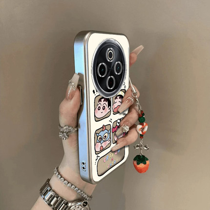 适用vivoy300Pro手机壳新款y200/y78/y77e四宫格小新镂空送手y76s硅胶套vovoy66y73sy71t防摔y93s85a女y70s电