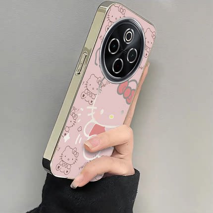 适用vivoy300Pro手机壳新款y200/y78/y77ehello凯蒂猫粉底y76s硅胶套vovoy66y73sy71t防摔y93s85a女y70sY300