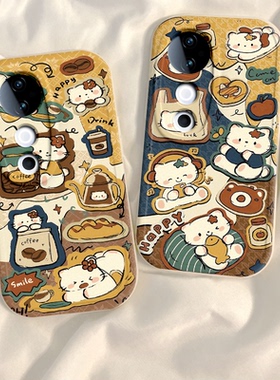 适用vivos19手机壳s18/s17新款s16pro全包防摔vovos15e硅胶s12保护套s10/s9e抱鱼猫咪vivis7t外壳s6s5软s1pro