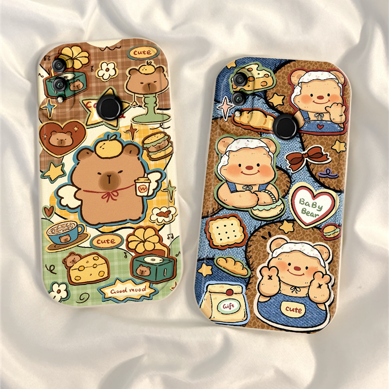 适用荣耀9x手机壳honor8x华为9xpro新款荣耀note10全包防摔x9pro专用外壳九叉8c男女硅胶9a保护套ⅹ黄油小熊