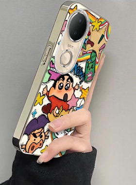 适用vivos20手机壳s19/s18/s17新款s16pro防摔vovos15e硅胶s12全包s10/s9e涂鸦小新vivis7t电镀s6s5高级