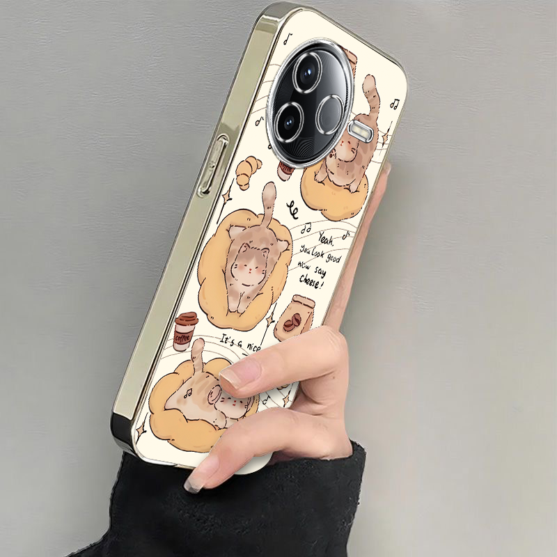 适用红米K80手机壳K70新款RedmiK60至尊版放松小猫小米k50pro软硅胶外壳k60e全包防摔k40s电镀k30k20pro