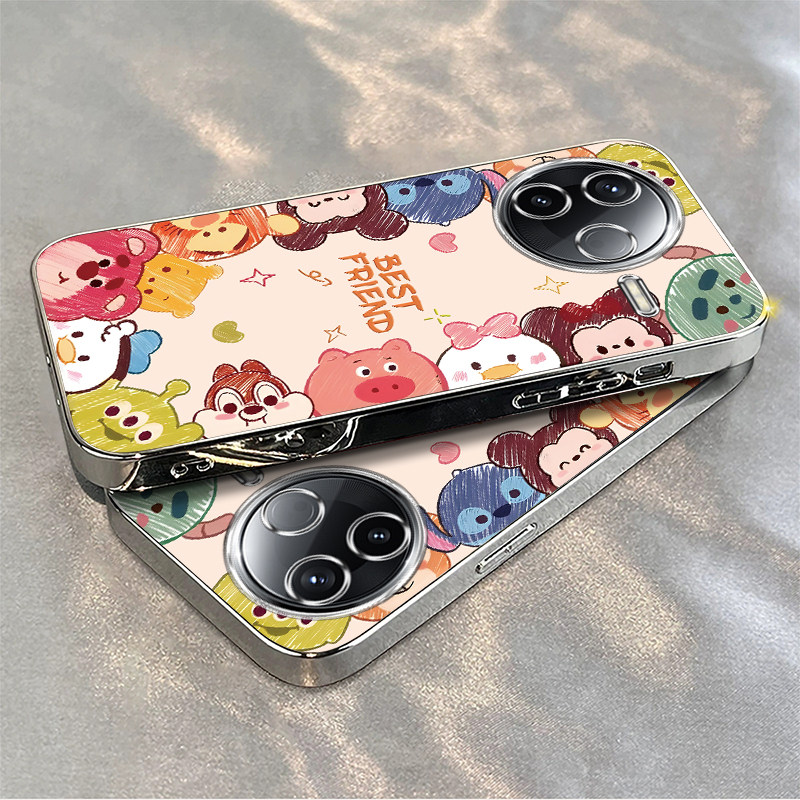 适用红米K80手机壳K70新款RedmiK60至尊版蜡笔好朋友小米k50pro软硅胶外壳k60e全包防摔k40s电镀k30k20pr