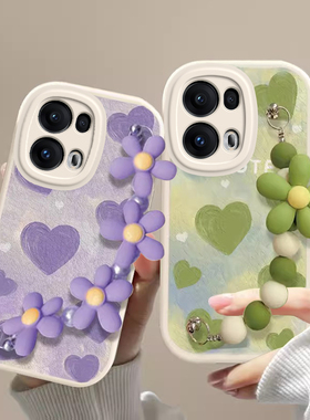 适用OPPOReno13手机壳Reno13Pro新款OPPO硅胶保护套0PP0Ren013Pr0外壳镜头全包防摔OPOPReno男女绿色链条