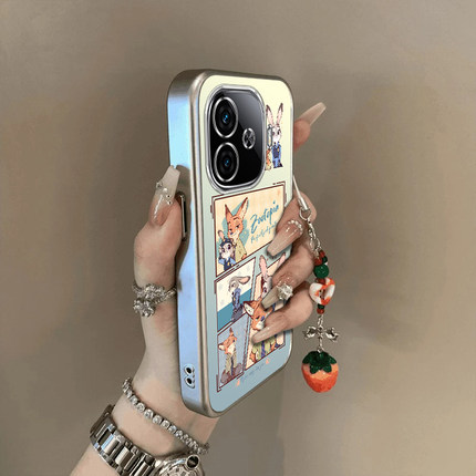 适用iQOOZ9手机壳z9x新款vivoiqooz8/z7兔警长qooz6x全包防摔硅胶套ipooz5x/z3电镀icoou3xU5高级感