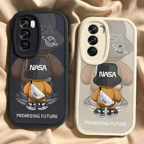 适用opporeno12/11pro手机壳10新款reno9pro+背影潮熊reno8se/7/6硅胶套reon5k男女rone4卡通reno3防摔2Z全包