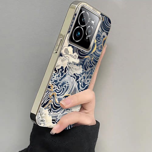 适用真我GT7Pro手机壳Neo7xrealmeGTneo6se防摔gt5硅胶套Neo32全包GT2大师探索版浮世绘海浪镂空gtnoe2T女opp