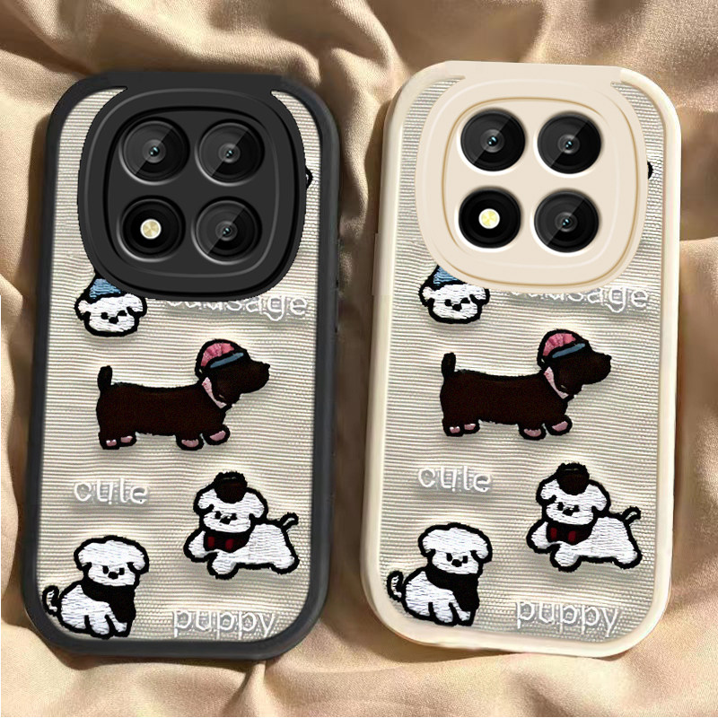 适用红米Note15Pro手机壳RedmiNote15Pro+小米新款刺绣小狗保护套Redmi硅胶5G全包防摔por十男女noto加155G软