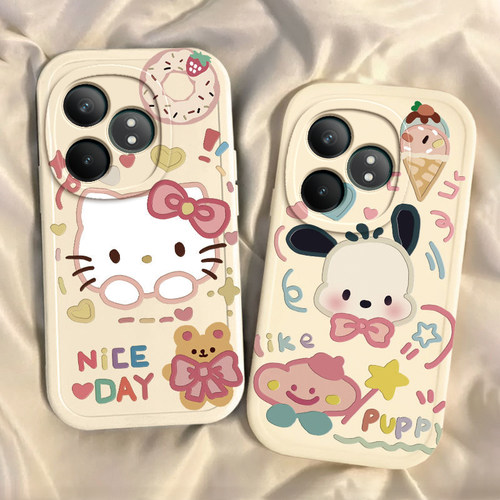 适用真我GTneo6se手机壳realmeGTneo5se防摔gt5硅胶套Neo32全包GT2大师探索版gtnoe2T女oppo男gt2pro凯蒂猫