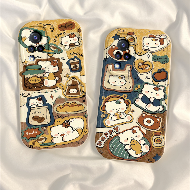 适用vivoS9手机壳S9e新款S7硅胶S7t保护套vivo全包vovis防摔vivis软外壳viv0男vivs女vos步步高vⅰvo咖啡猫咪