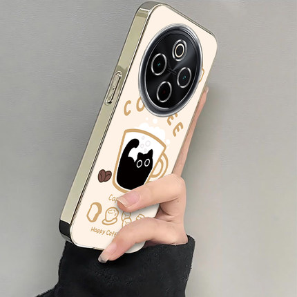 适用vivoy300Pro手机壳新款y200/y78/y77e一杯猫咪送手y76s硅胶套vovoy66y73sy71t防摔y93s85a女y70sY300