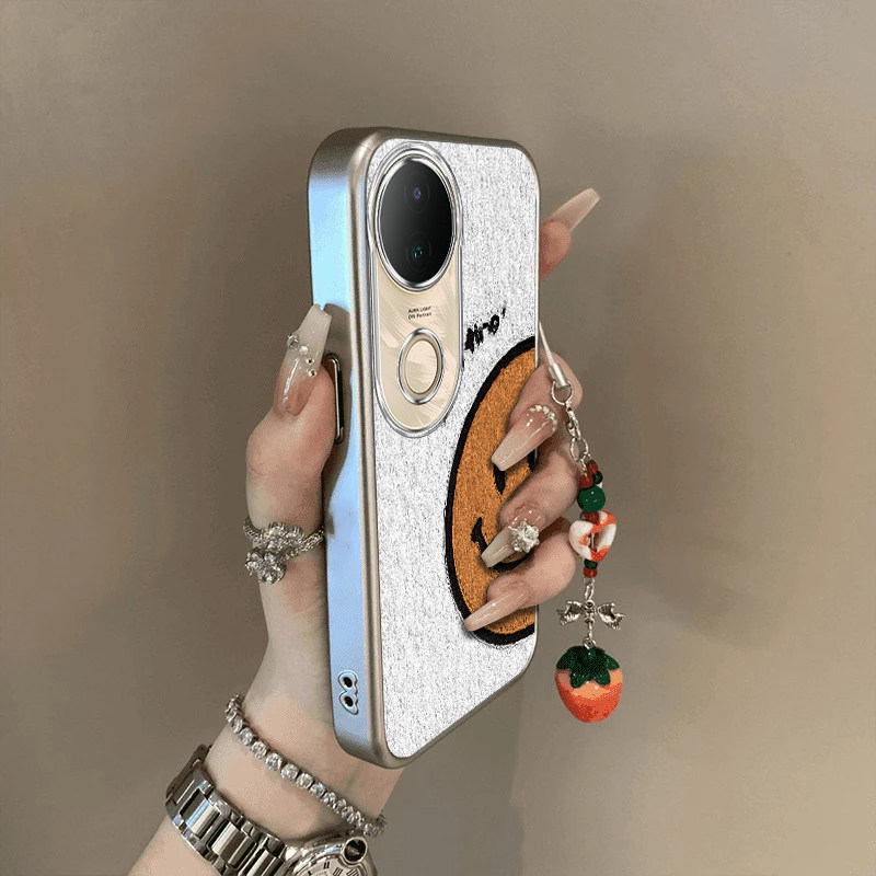 适用vivos20手机壳s19/s18/s17新款s16pro防摔vovos15e硅胶s12全包s10/s9e半边笑脸vivis7t电镀s6s5高级