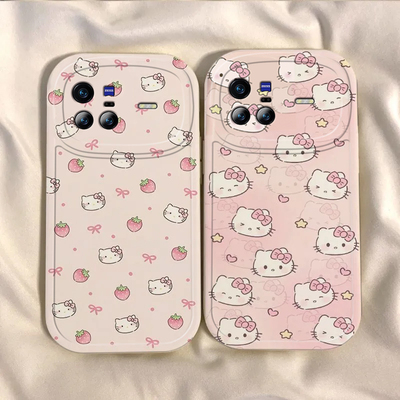 适用vivoX80Pro手机壳vivo X80保护套新款外壳软硅胶全包防摔草莓KT猫步步高vivix维沃vovox叉八零vovix男女