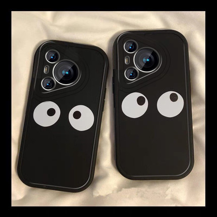 适用华为Pura80Pro手机壳Pure80Ultra保护套P80U新款硅胶镜头全包防摔外壳Prua十Puro加Puar男女趣味眼睛