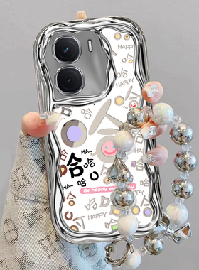 适用iqooneo10/9pro手机壳新款vivoiqooneo8镂空哈哈哈ipooneo6se全包防摔iq00neo7/5软硅胶neo3电镀高级手链