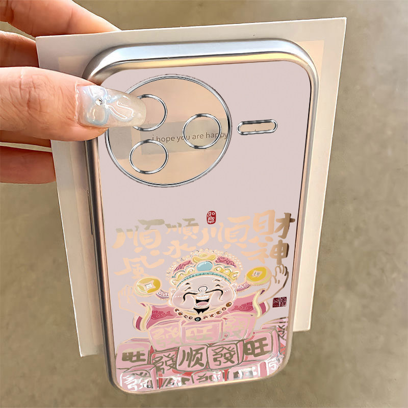 适用红米K80手机壳K70新款RedmiK60至尊版顺风顺水财神小米k50pro软硅胶外壳k60e全包防摔k40s电镀k30k20pro