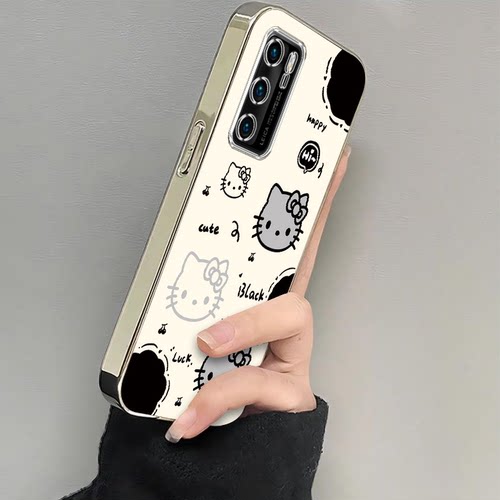 适用华为p40手机壳p4o保护套猫爪kt猫ana一an00硅胶新款5g直边p49男女q40p405g裸机手感华平外壳