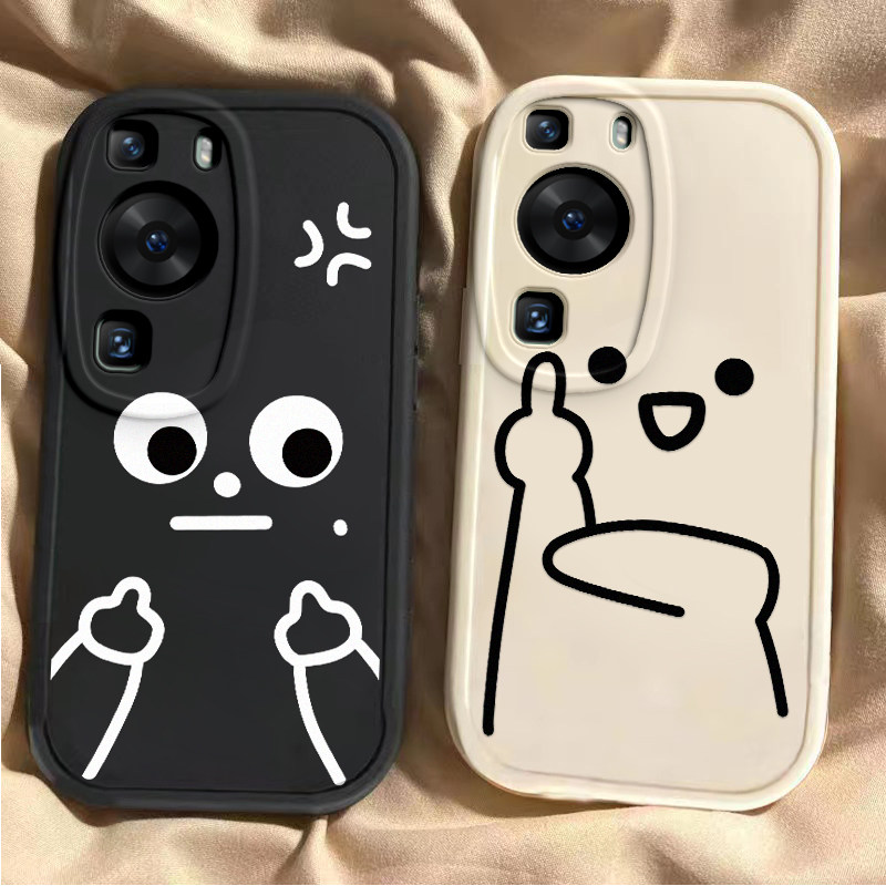 适用于华为P60手机壳搞怪表情P60Pro可爱男女保护套p60art硅胶网红新款ART卡通防摔全包p6opr0超薄情侣软壳潮