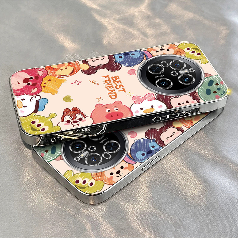 适用华为mate70手机壳新款mate60/50/40pro蜡笔好朋友mete30e防摔硅胶M60RS全包软壳mate20por电镀10高级感