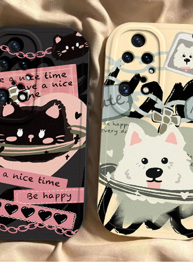 适用华为P50pro手机壳女新款P50全包防摔外壳P50E的软硅胶保护套tdtechp50锁链猫狗荣耀P5Opor带挂绳p59pr0男