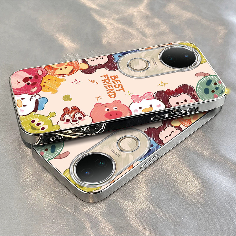 适用vivos20手机壳s19/s18/s17新款s16pro防摔vovos15e硅胶s12全包s10/s9e蜡笔好朋友vivis7t电镀s6s5高级