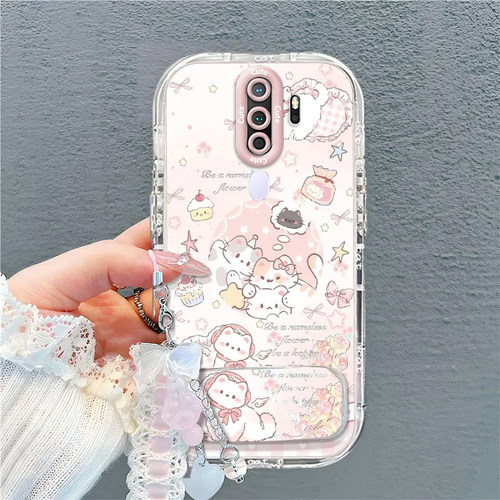 适用oppoA11X手机壳A11硅胶pchm10带支架手链猫咪格子套oppo全包oppoax防摔oopoa女生oppa钢化膜opp0pp0ppoA