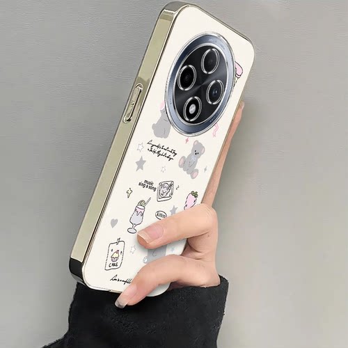 适用oppoa3pro手机壳a2/a1/a58新款a93s软opopa96小猫小熊A575G电镀a11x全包a32防摔a72高级感a35女a91a83男