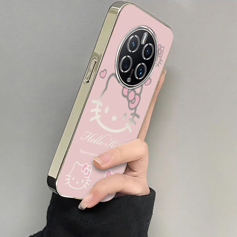 适用华为mate70手机壳新款mate60/50/40pro粉色kt猫mete30e防摔硅胶M60RS全包软壳mate20por电镀mate10高级感