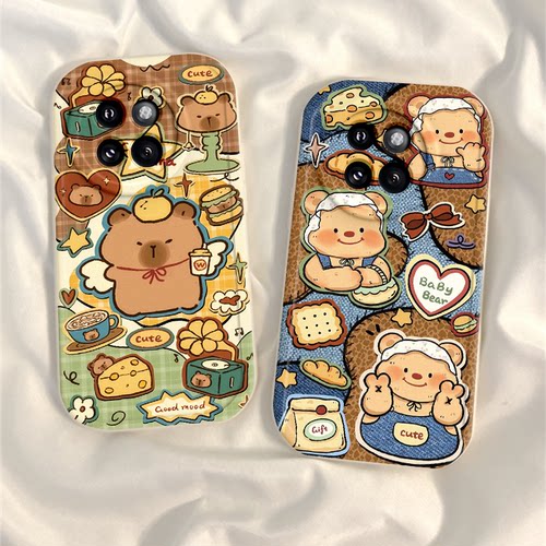 适用小米civi4pro手机壳新款civi3保护套civi2全包防摔civi1s软硅胶Mix4曲面屏外壳cviv黄油小熊cv男女带挂绳