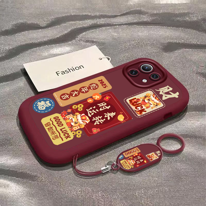 适用小米11青春版手机壳Mi十一Lite春青活力保护套le手5G新款外壳板5Gne硅胶软壳全包防摔男女蛇年大吉福财