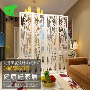 简约现代中式玄关竹子屏风隔断时尚卧室客厅双面雕花帘子简约座屏