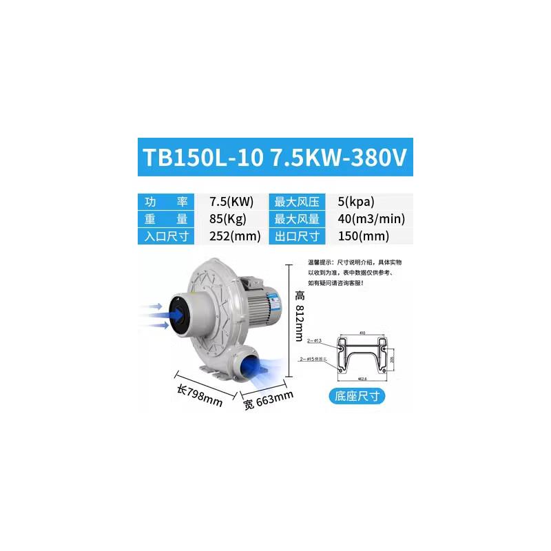 新款透浦式中压风机TB100-2   1.5KW燃烧助燃风机无尘投包邮