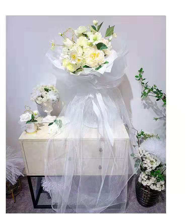 鲜花束网纱仙女嫁纱鲜花包装纱网仙女纱韩版高档纱花艺纱鲜花包装