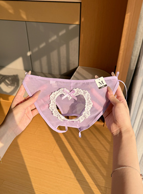 『HL』日系女仆可爱洛丽塔蝴蝶结性感内裤镂空诱惑蕾丝女士三角裤