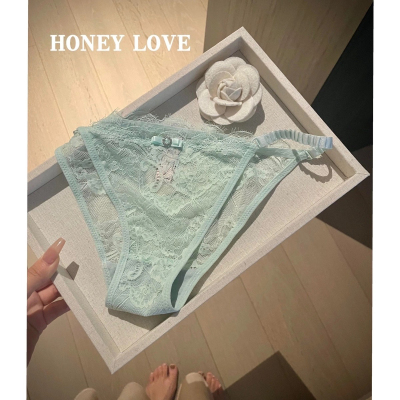【薄荷山茶花】温柔低腰镂空蕾丝三角裤性感无痕少女蝴蝶结内裤女
