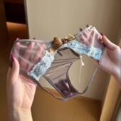 法式 新款 性感纯欲速干蕾丝低腰镂空蝴蝶结纯欲少女三角内裤