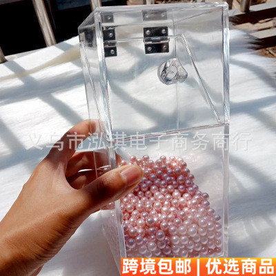 PS塑料化妆刷饰品收纳桶美妆刷收纳盒笔刷筒桌面收纳盒防尘有盖